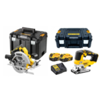 DCS334P2 DeWALT 18V siaurapjūklis + DCS570NT 18V diskinis pjūklas