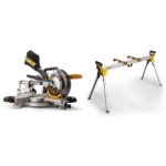 DCS365M2 DeWALT 18V akumuliatorinės skersinio pjovimo staklės + DE7023 stalas