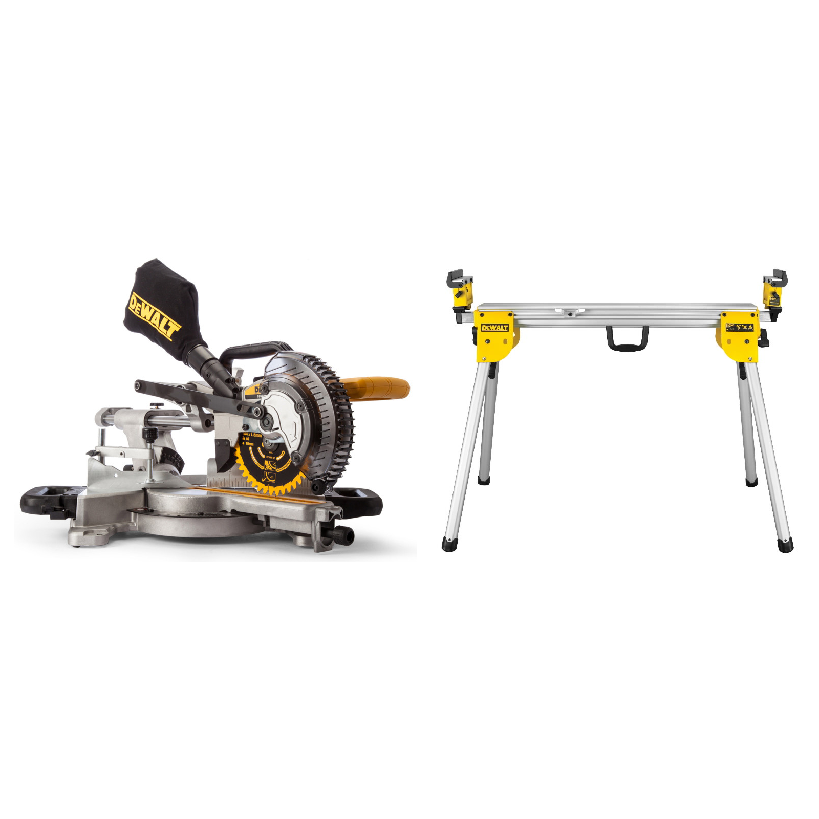 dcs365m2-dewalt-18v-akumuliatorines-skersinio-pjovimo-stakles-de7033-kompaktiskas-stalas DCS365M2 DeWALT 18V akumuliatorinės skersinio pjovimo staklės + DE7033 kompaktiškas stalas - Image 1