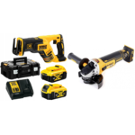 DCS367P2 DeWALT 18V tiesinis pjūklas + DCG405N 18V kampinis šlifuoklis