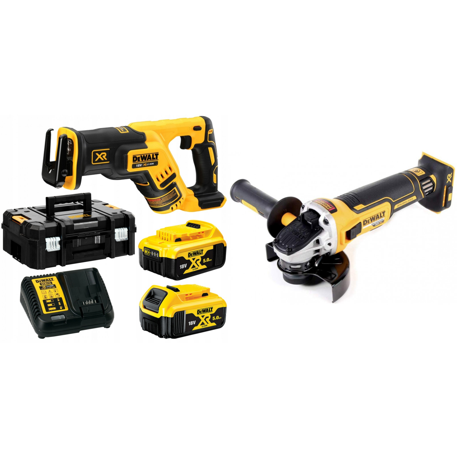 dcs367p2-dewalt-18v-tiesinis-pjuklas-dcg405n-18v-kampinis-slifuoklis DCS367P2 DeWALT 18V tiesinis pjūklas + DCG405N 18V kampinis šlifuoklis - Image 1
