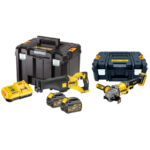 DCS388T2 DeWALT FLEXVOLT 54V tiesinis pjūklas + DCG414NT FLEXVOLT 54V kampinis šlifuoklis