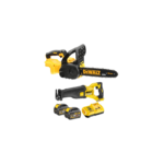 DCS388T2 DeWALT FLEXVOLT 54V tiesinis pjūklas + DCM565N 18V grandininis pjūklas