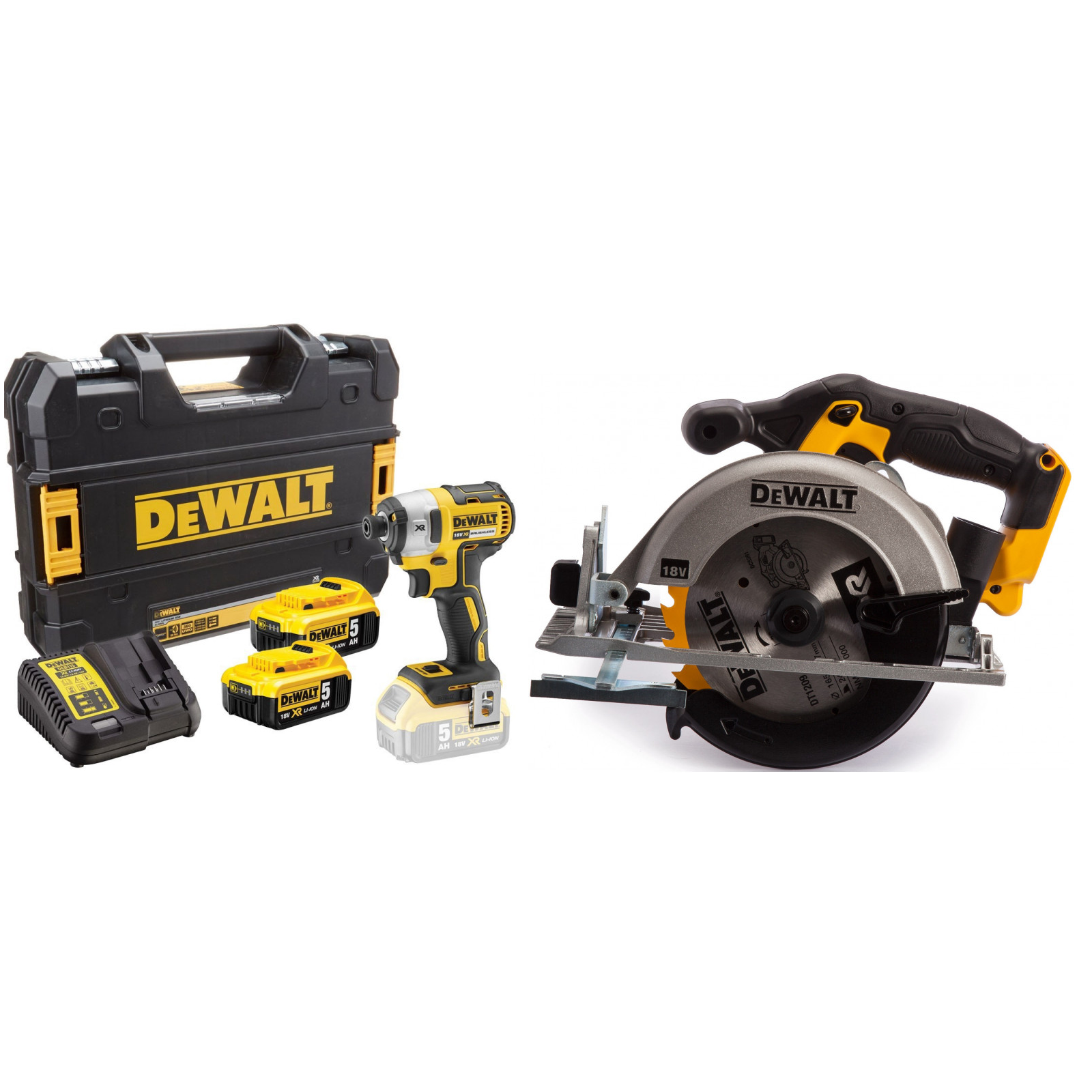 dcs391n-dewalt-18v-diskinis-pjuklas-dcf887p2-18v-smuginis-suktuvas DCS391N DeWALT 18V diskinis pjūklas + DCF887P2 18V smūginis suktuvas - Image 1
