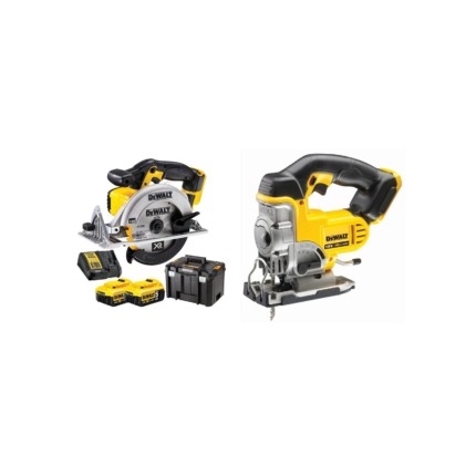 DCS391P2 DeWALT 18 V XR Li-Ion diskinis pjūklas + DCS331N 18 V XR Li-Ion siaurapjūklis
