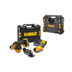 DCS438E2T + DWST1-81079 DeWALT kompaktiškas pjovimo įrankis 75 mm + DWST1-81079 DeWALT TSTAK radijo imtuvas (2x1.7 Ah)