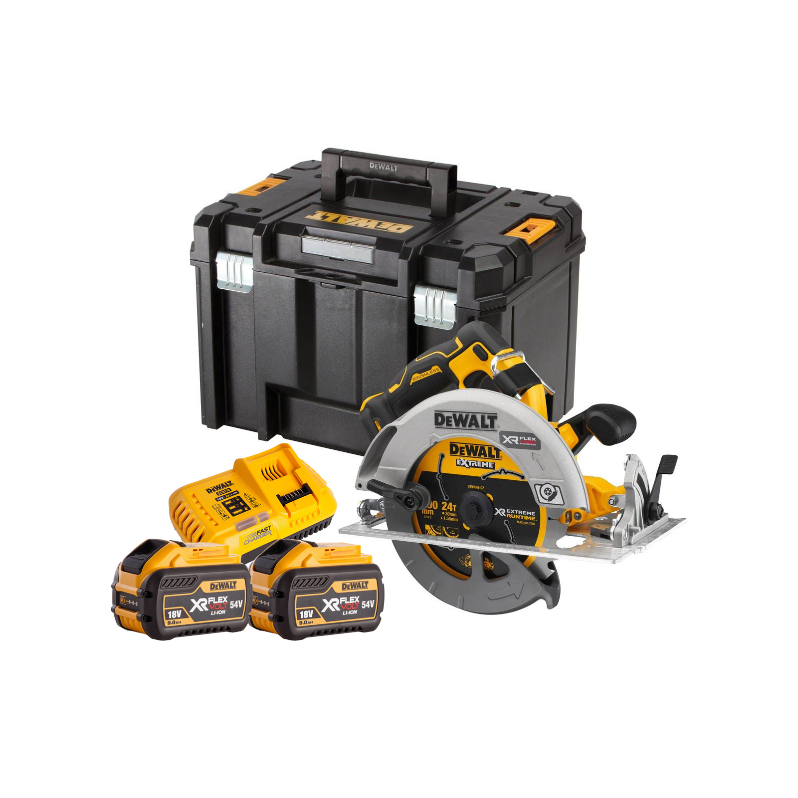 dcs573x2-dewalt-18v-flexvolt-advantage-diskinis-pjuklas-190-mm-2x90-ah DCS573X2 DeWALT 18V FLEXVOLT ADVANTAGE diskinis pjūklas 190 mm (2x9.0 Ah) - Image 1