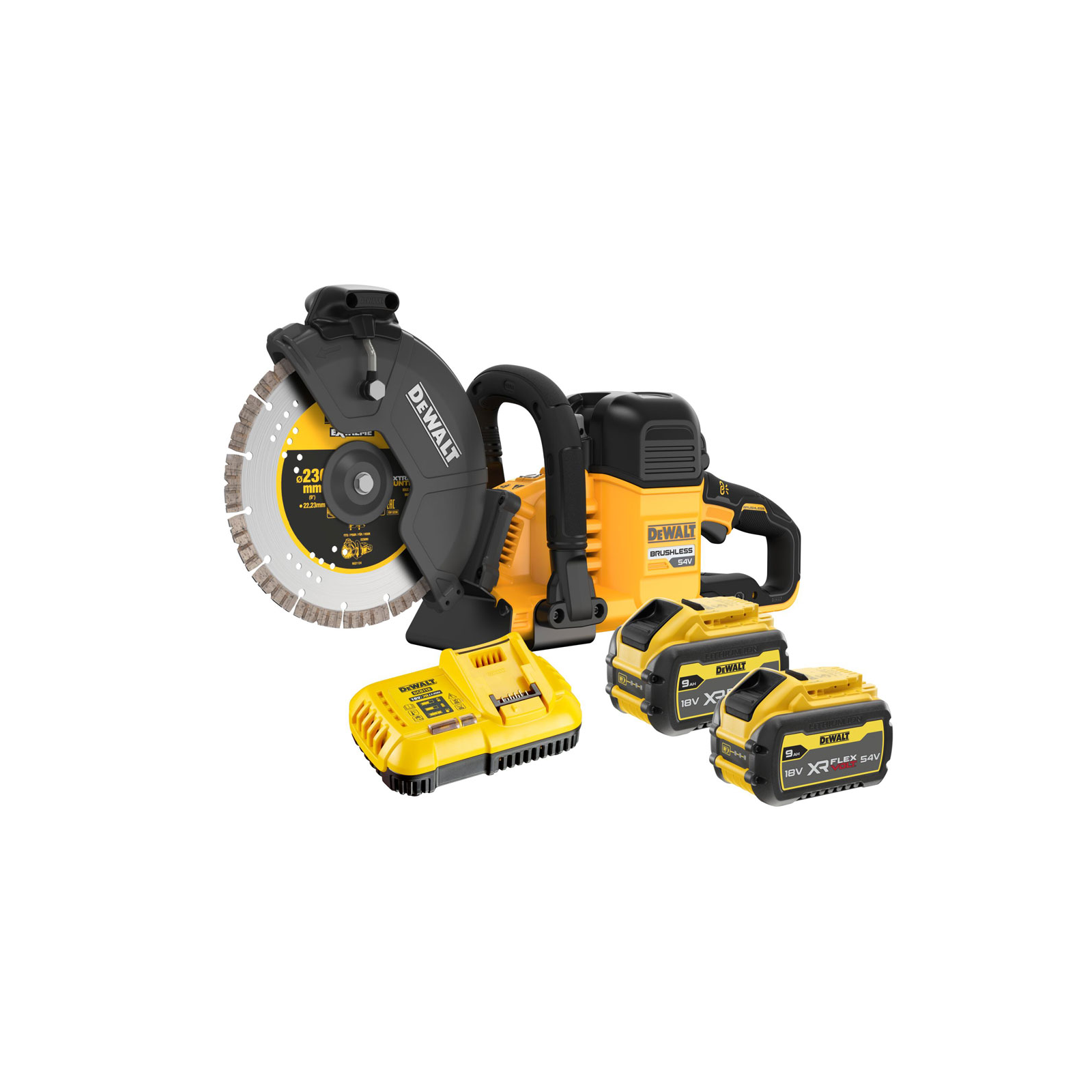 dcs691x2-dewalt-flexvolt-54v-betono-pjuklas-230-mm-2x90-ah DCS691X2 DeWALT FLEXVOLT 54V betono pjūklas 230 mm (2x9.0 Ah) - Image 1