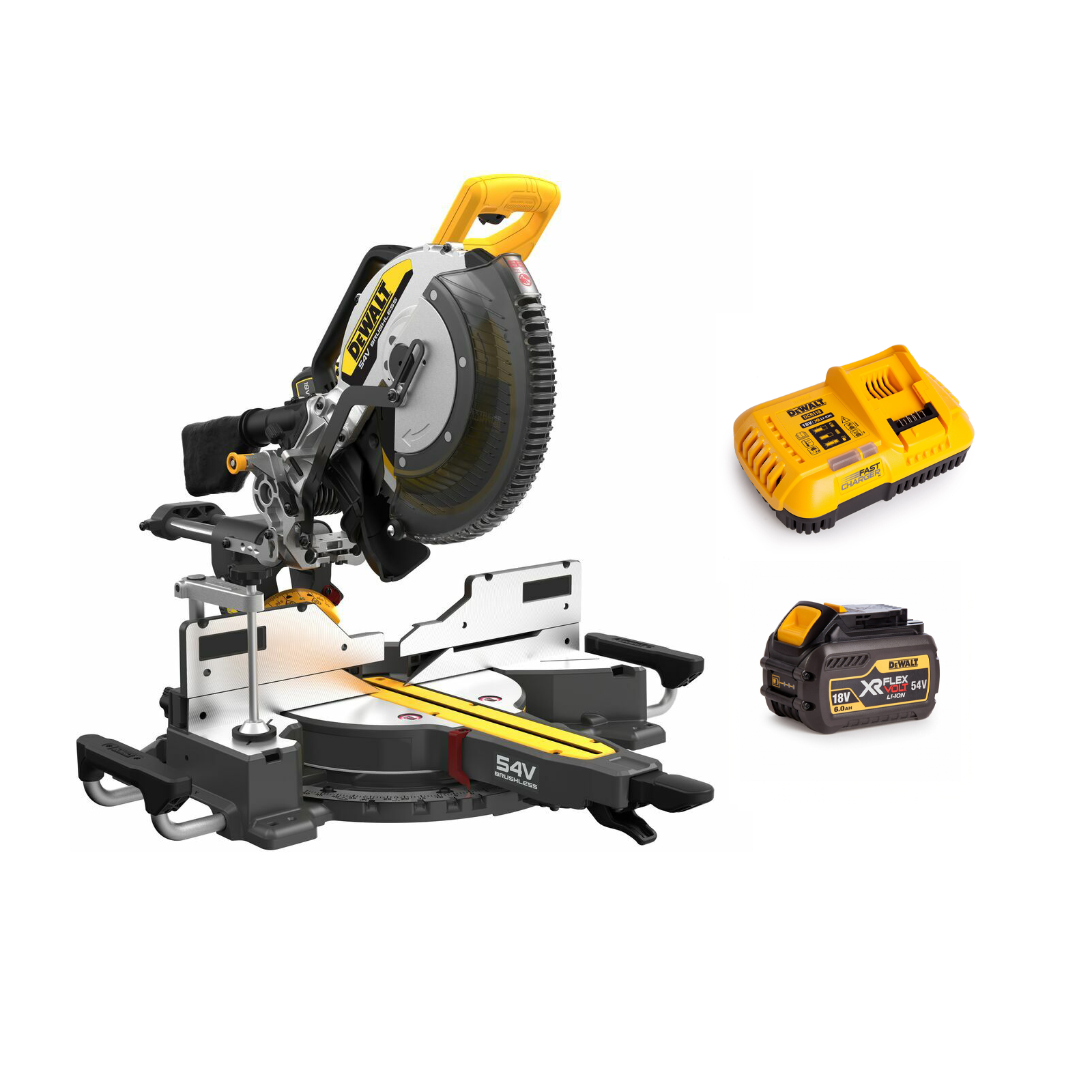 dcs781t1-dewalt-flexvolt-54v-skersinio-pjovimo-stakles-305-mm-1x60-ah DCS781T1 DeWALT FLEXVOLT 54V skersinio pjovimo staklės 305 mm (1x6.0 Ah) - Image 1