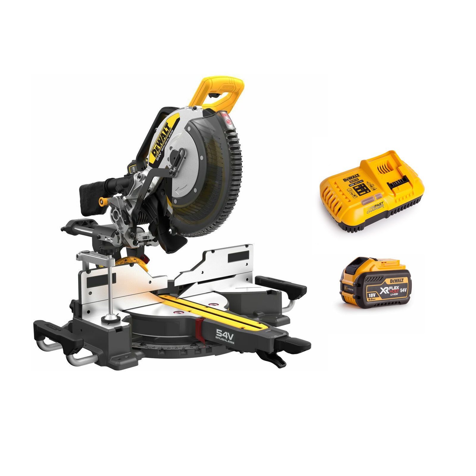 dcs781x1-dewalt-flexvolt-54v-skersinio-pjovimo-stakles-305-mm-1x90-ah DCS781X1 DeWALT FLEXVOLT 54V skersinio pjovimo staklės 305 mm (1x9.0 Ah) - Image 1