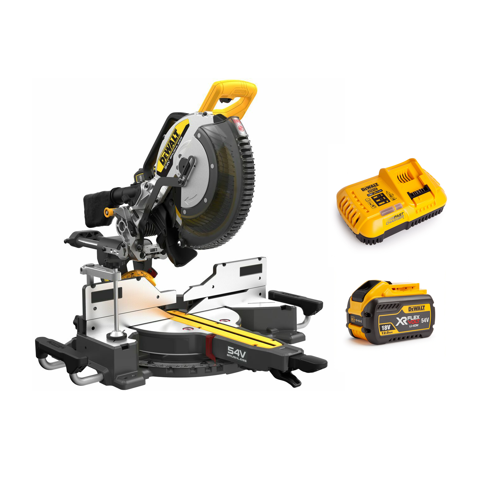 dcs781y1-dewalt-flexvolt-54v-skersinio-pjovimo-stakles-305-mm-1x120-ah DCS781Y1 DeWALT FLEXVOLT 54V skersinio pjovimo staklės 305 mm (1x12.0 Ah) - Image 1