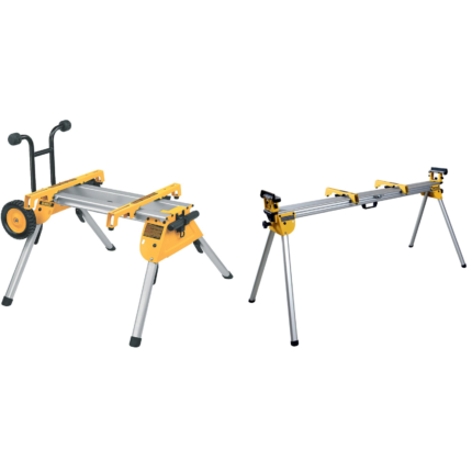 DE7400 DeWALT Heavy Duty sulankstomas išilginio pjovimo staklių stovas + DE7023 skersinio pjovimo staklių stovas