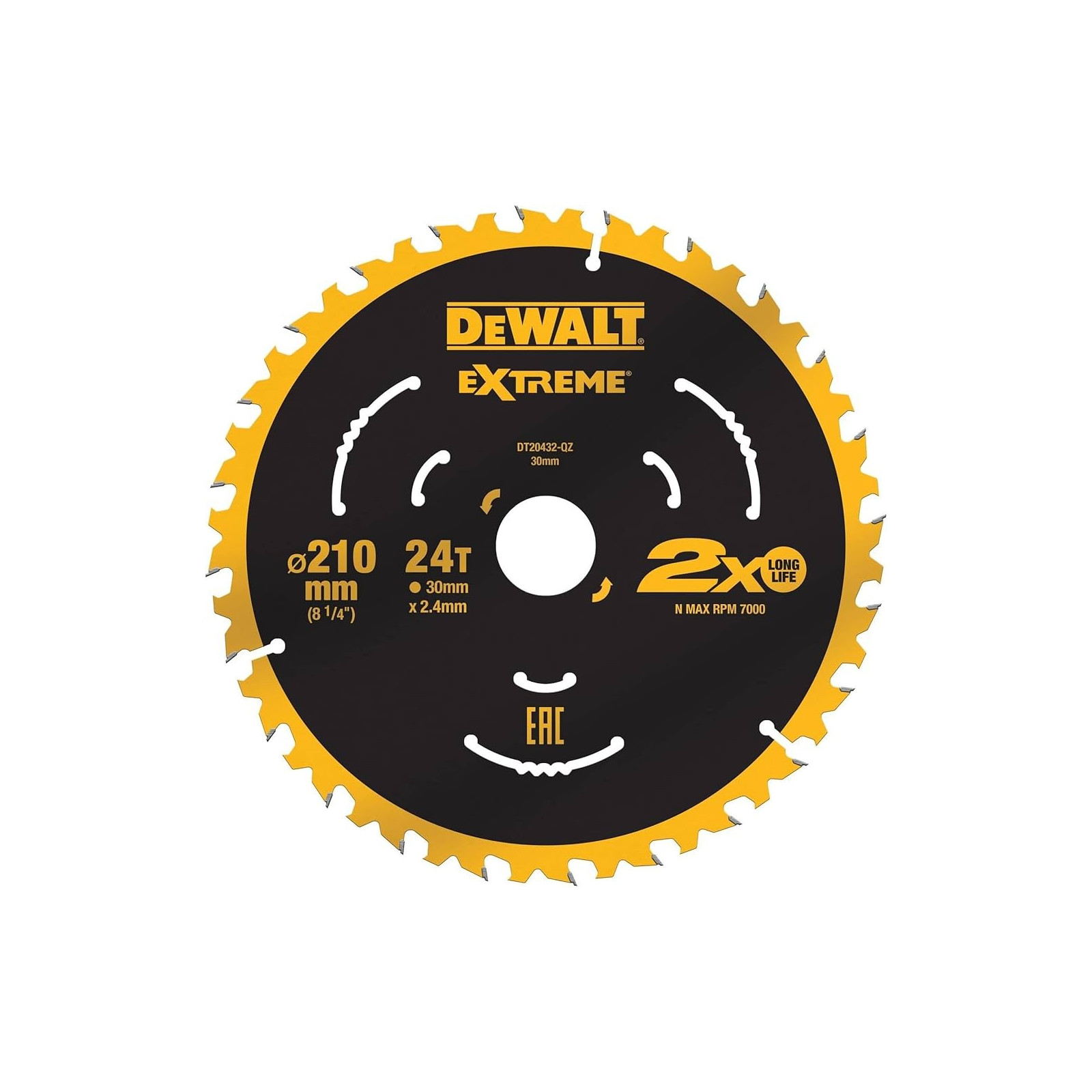 dewalt-210x30mm-pjovimo-diskas-isilginio-pjovimo-staklems-24t40t DeWALT 210x30mm pjovimo diskas išilginio pjovimo staklėms (24T/40T) - Image 1