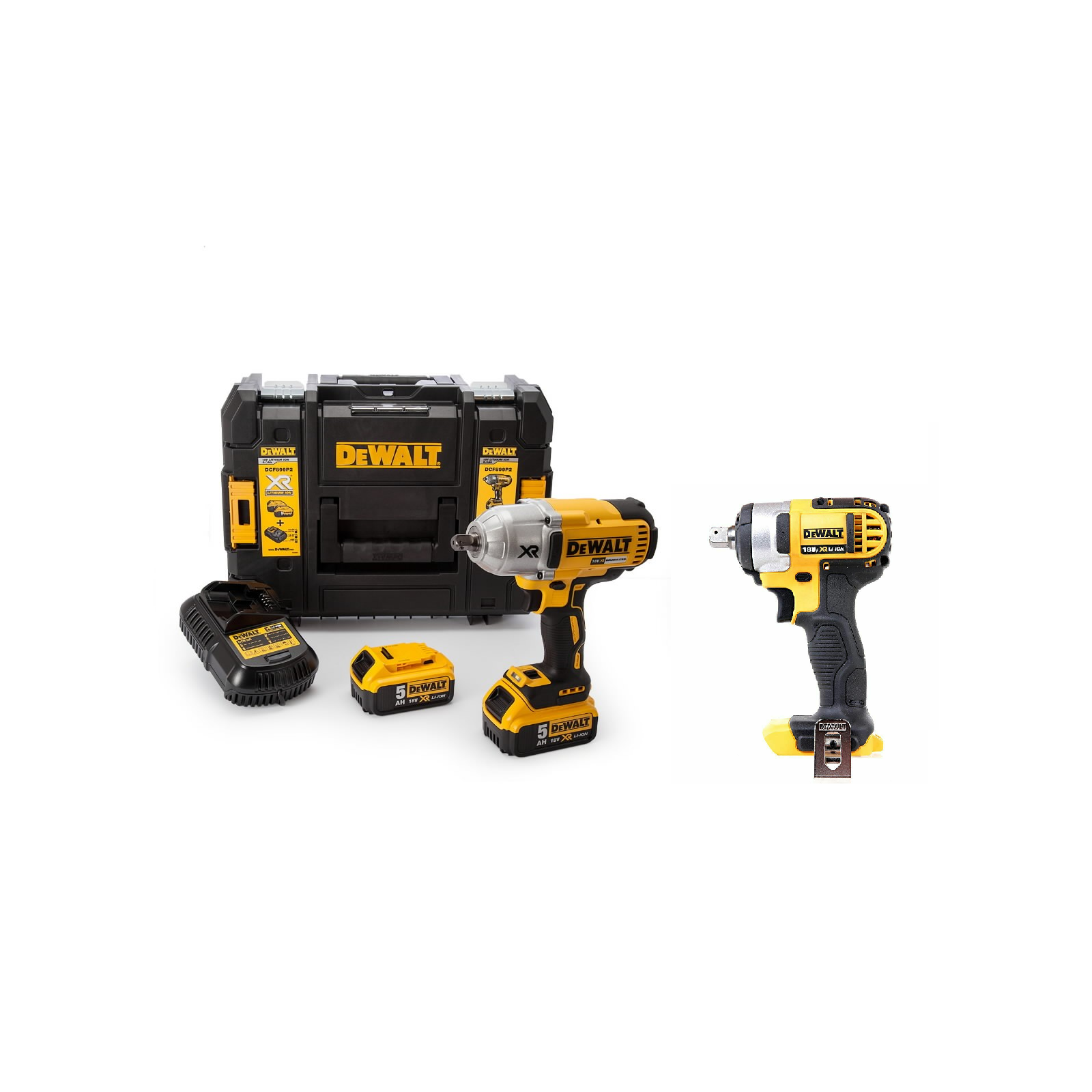 dewalt-dcf899p2-dcf880n-akumuliatoriniai-smuginiai-verzliasukiai DeWALT DCF899P2 + DCF880N akumuliatoriniai smūginiai veržliasukiai - Image 1