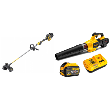 DeWALT DCMBA572X1 54V FLEXVOLT pūstuvas + DCM571N FLEXVOLT 54V žoliapjovė - trimeris