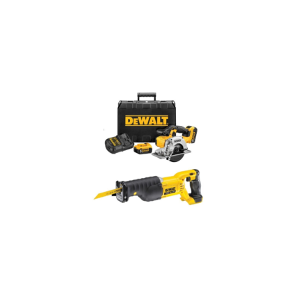 DeWALT DCS373P2 18V XR diskinis pjūklas metalui pjauti + DCS380N DeWALT 18V XR Li-Ion tiesinis pjūklas