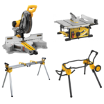 DeWALT DWS780XPS + DWE7492 išilginio ir skersinio pjovimo staklės