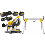 DHS780T2A DeWALT FLEXVOLT 54V XPS skersinio pjovimo staklės (305 mm) + DE7033 kompaktiškas stalas (2x6.0 Ah)