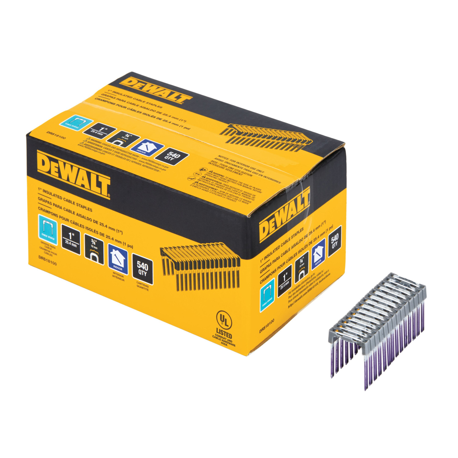 drs18100-dewalt-izoliuotos-kabes-elektros-laidams-tvirtinti-520-vnt DRS18100 DeWALT izoliuotos kabės elektros laidams tvirtinti (520 vnt.) - Image 1