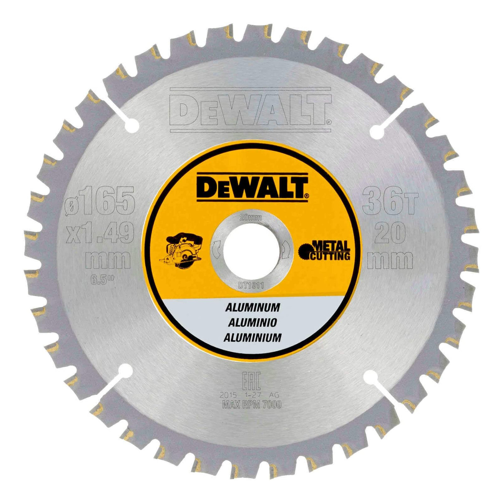 dt1911-dewalt-pjovimo-diskas-metalui-165x20-mm DT1911 DeWALT pjovimo diskas metalui 165x20 mm - Image 1