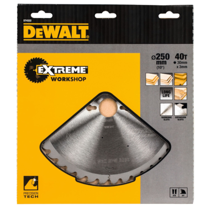 DT4322 DeWALT pjovimo diskas 250 mm 40T