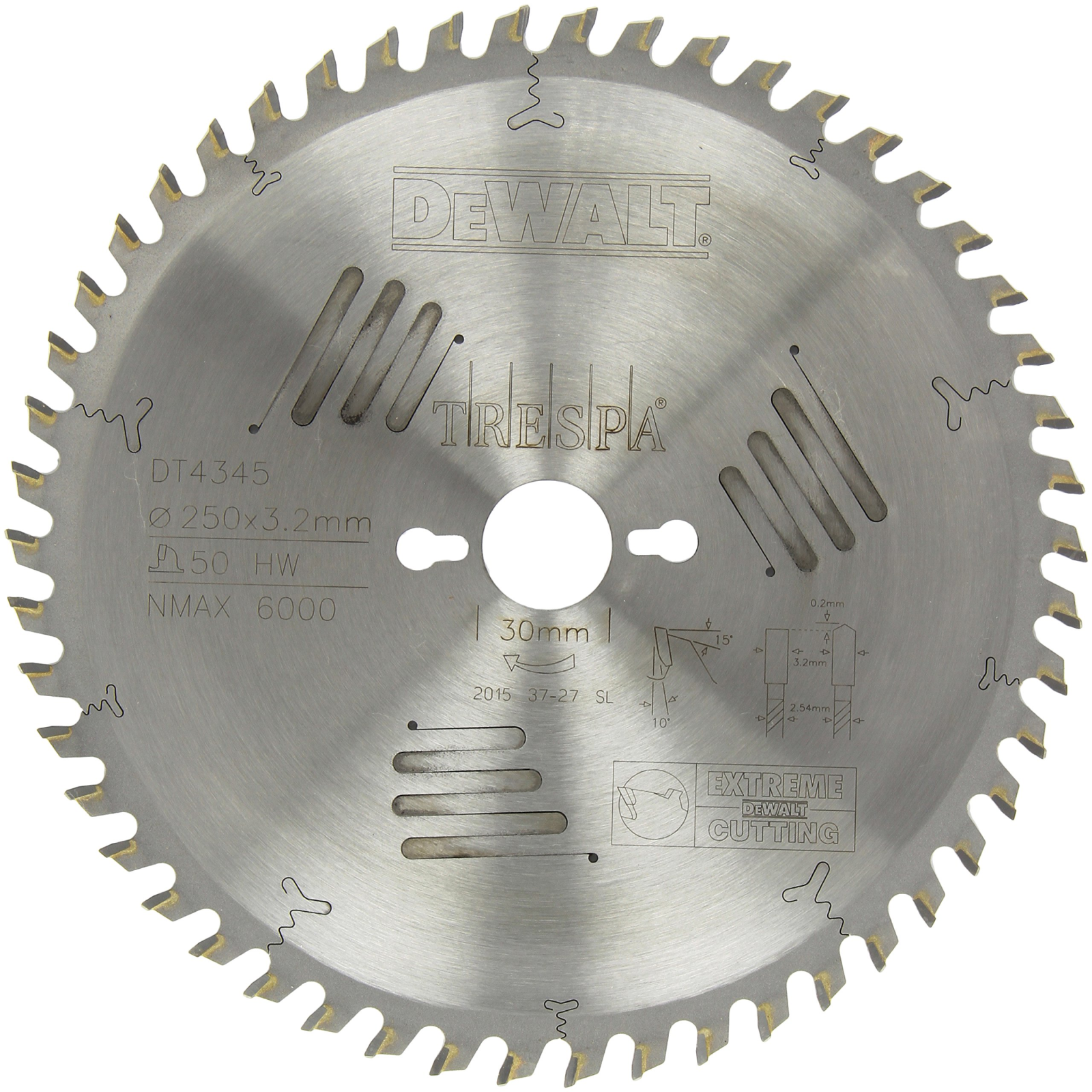 dt4345-dewalt-pjovimo-diskas-250-mm-50t DT4345 DeWALT pjovimo diskas 250 mm 50T - Image 1