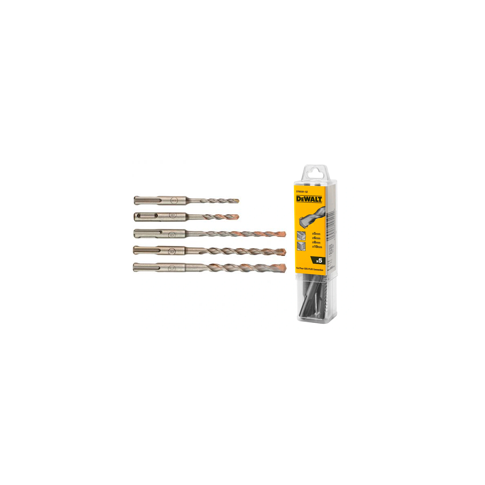 dt60301-dewalt-sds-plus-graztu-rinkinys-5-vnt DT60301 DeWALT SDS-plus grąžtų rinkinys (5 vnt.) - Image 1