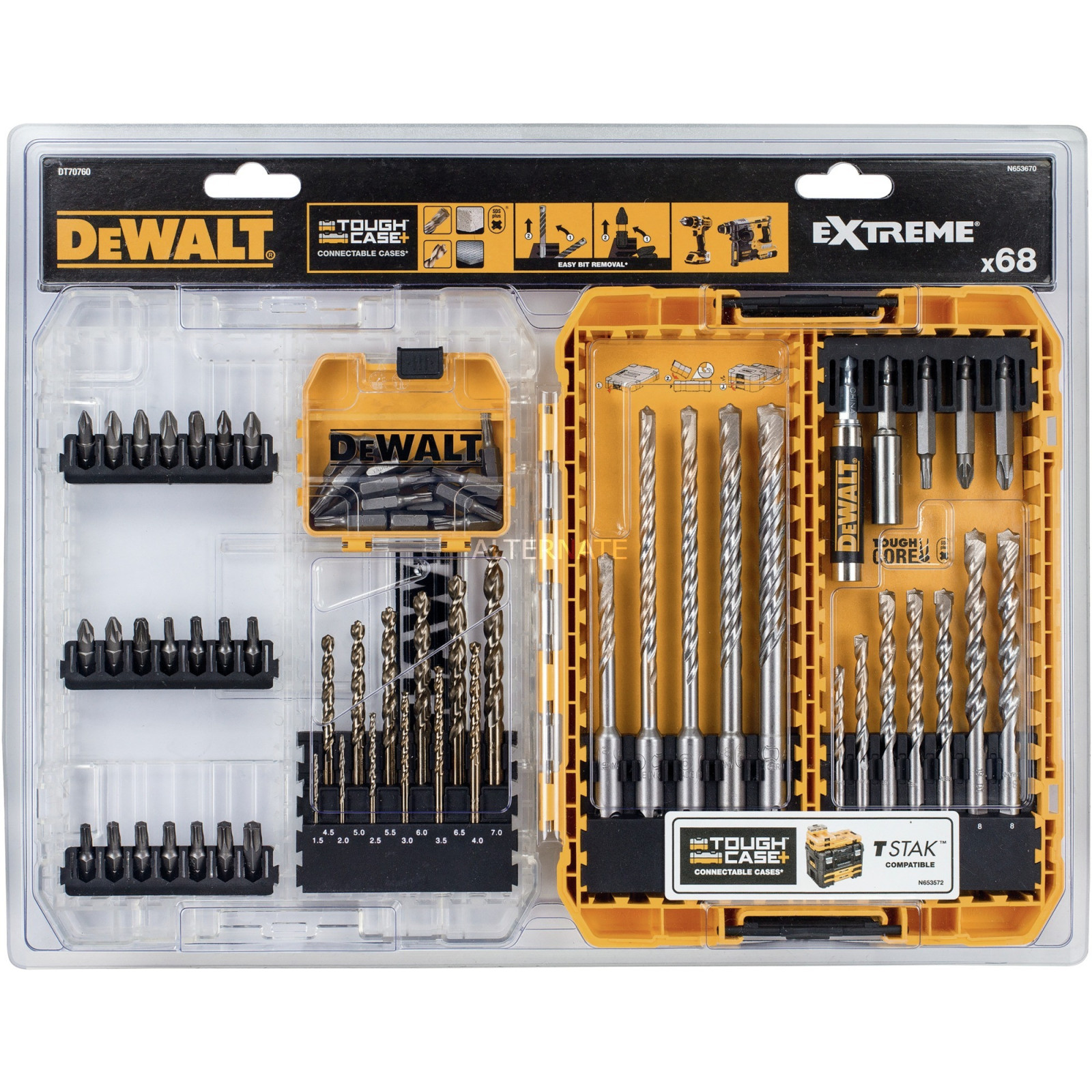 dt70760-dewalt-68-vnt-sukimo-antgaliu-ir-graztu-rinkinys DT70760 DeWALT 68 vnt. sukimo antgalių ir grąžtų rinkinys - Image 1