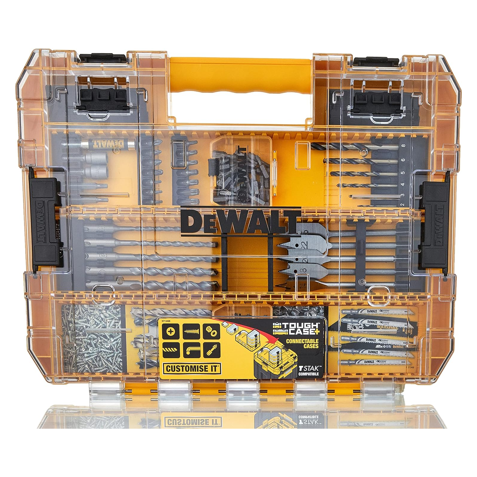 dt70763-dewalt-dewalt-sukimo-grezimo-pjovimo-priedu-rinkinys-85-vnt DT70763 DeWALT DeWALT sukimo, gręžimo, pjovimo priedų rinkinys 85 vnt. - Image 1