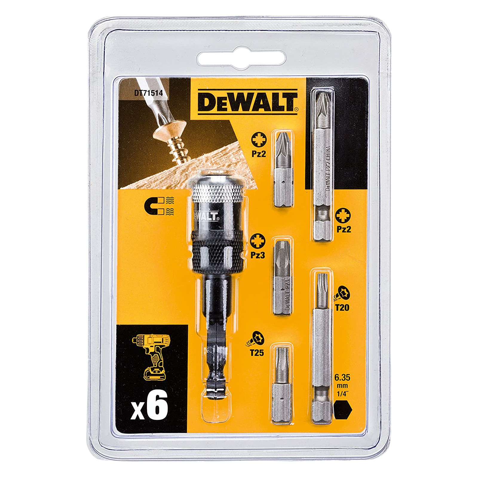 dt71514-dewalt-sukimo-antgaliu-komplektas-8vnt DT71514 DeWALT sukimo antgalių komplektas 8vnt. - Image 1