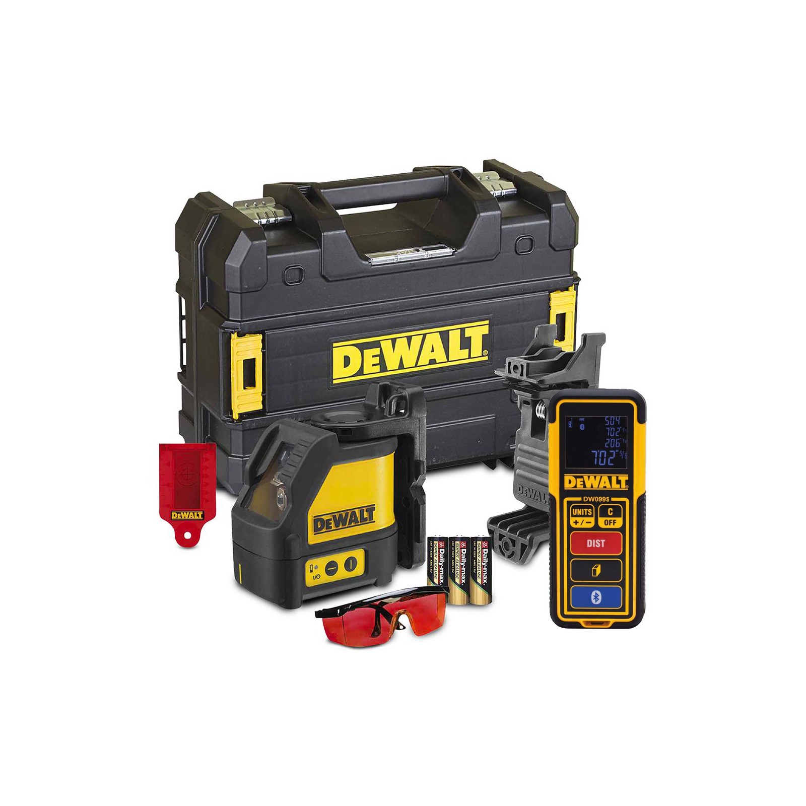 dw0889-dewalt-kryzminis-lazerinis-nivelyras-dw099s-atstumu-matuoklis DW0889 DeWALT kryžminis lazerinis nivelyras + DW099S atstumų matuoklis - Image 1