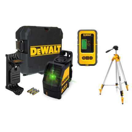 DW088CG DeWALT lazerinis nivelyras + DE0892G detektorius + DE0881T stovas