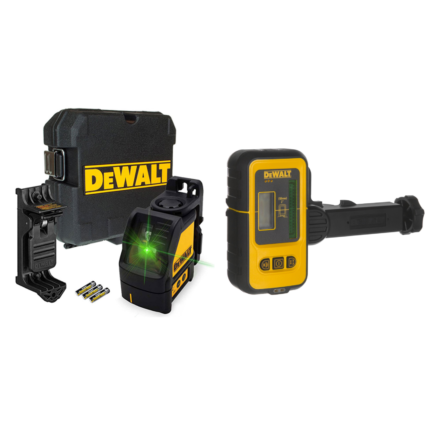 DW088CG DeWALT lazerinis nivelyras + DE0892G linijinio lazerio detektorius