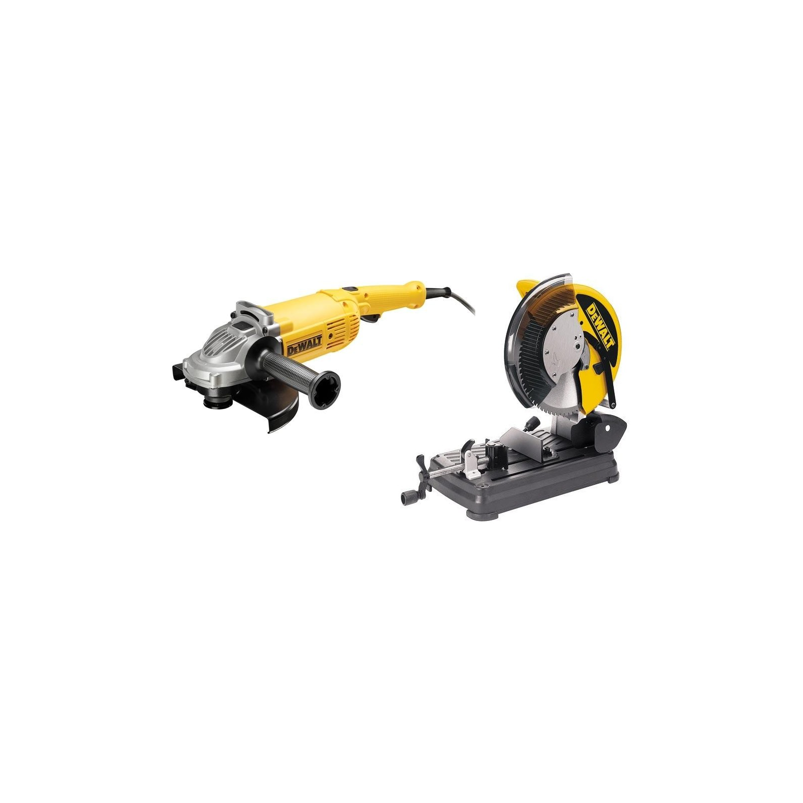 dw872-dewalt-diskinis-pjuklas-metalui-2200w-355-mm-dwe490-2000w-230-mm-kampinis-slifuoklis DW872 DeWALT diskinis pjūklas metalui 2200W - 355 mm + DWE490 2000W - 230 mm kampinis šlifuoklis - Image 1