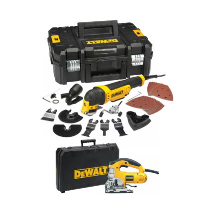 DWE315KT DeWALT daugiafunkcinis įrankis + DW331K 701W siaurapjūklis