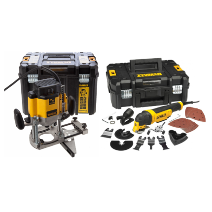 DWE315KT DeWALT daugiafunkcinis įrankis + DW625EKT kintamo greičio freza 2000 W