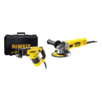 DWE357K DeWALT 1050 W kompaktiškas tiesinis pjūklas + DWE4157 125 mm kampinis šlifuoklis