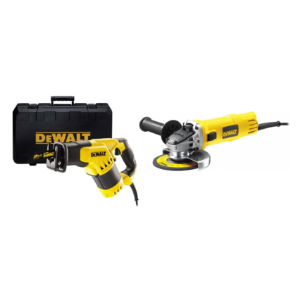 DWE357K DeWALT 1050 W kompaktiškas tiesinis pjūklas + DWE4157 125 mm kampinis šlifuoklis