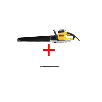DWE397 DeWALT tuščiavidurių plytų pjūklas 430 mm + DT2974 ALLIGATOR pjūkleliai tandeminiam pjūklui