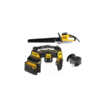 DWE397 DeWALT tuščiavidurių plytų pjūklas 430 mm + DWST1-75661 odinis diržas + DWST1-75552 prijuostė