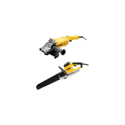 DWE399 DeWALT 430 mm tuščiavidurių plytų pjūklas + DWE490 230 mm 2000 W kampinis šlifuoklis