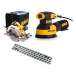 DWE576K DeWALT diskinis pjūklas + DWE6423 šlifuoklis 280W + DWS5022 1.5 m kreipančioji liniuotė
