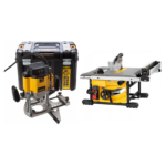 DWE7485 DeWALT išilginio pjovimo staklės + DW625EK kintamo greičio freza 2000 W