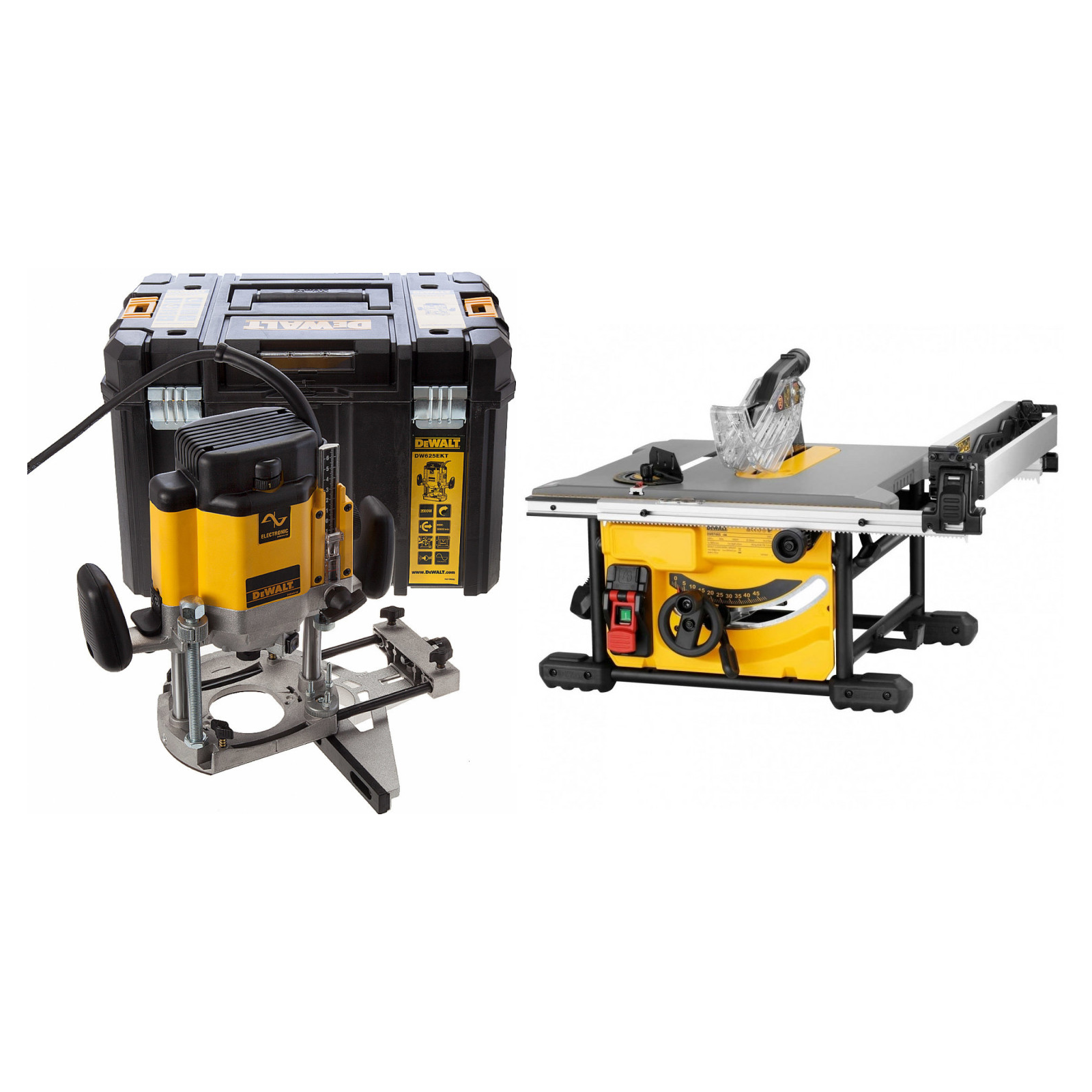 dwe7485-dewalt-isilginio-pjovimo-stakles-dw625ek-kintamo-greicio-freza-2000-w DWE7485 DeWALT išilginio pjovimo staklės + DW625EK kintamo greičio freza 2000 W - Image 1