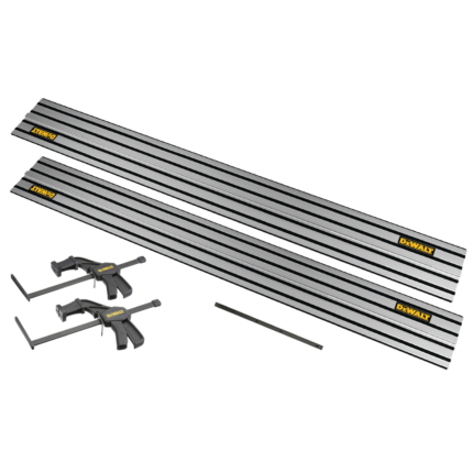 DWS5022 DeWALT 1,5 m kreipančioji liniuotė (2 vnt.) + DE6292 jungtis + DWS5026 spaustuvai + dėklas