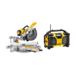 DWS727 DeWALT skersinio pjovimo staklės (250mm) + DCR017 radija - baterijų įkroviklis