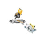 DWS773 DeWALT 216 mm skersinio pjovimo staklės 1300W + D23700 DeWALT 86 mm diskinis pjūklas