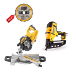 DWS773 DeWALT 216 mm skersinio pjovimo staklės 1300W + DCN660N 18V 16 Ga viniakalė + DOVANA!