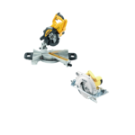 DWS774 DeWALT 216 mm skersinio pjovimo staklės 1400W + D23700 DeWALT 86 mm diskinis pjūklas