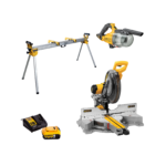 DWS780XPS + DE7023 + DCV501LP1 DeWALT 305 mm slankus skersinis pjūklas + staklių stovas + rankinis siurblys (1x5.0 Ah)